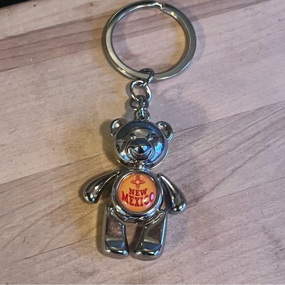 Metal Keychain Teddy Bear New Mexico Souvenir Moveable arms legs - Picture 6 of 7